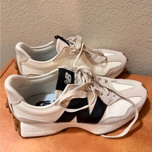 New Balance 327 Cream and Black Shoes